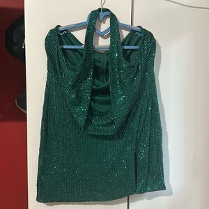 Fashion Nova Green 2x halter dress